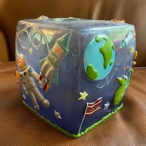 Kids’ Room Space~Planets~Astronaut Hard Plastic Tissue Box Cover